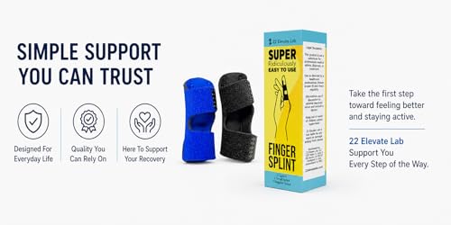 (2 sizes) Finger Splints – Comfortable, Adjustable, Reusable Finger Support for Everyday Use – 2 Count