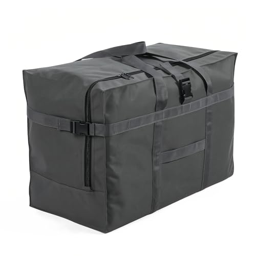 Arxus Large Duffel Bag, Waterproof Carry on Weekend Overnight Storage Bag over Luggage for Airline, Travel, Camping, Moving - color: 120L-Dark Grey