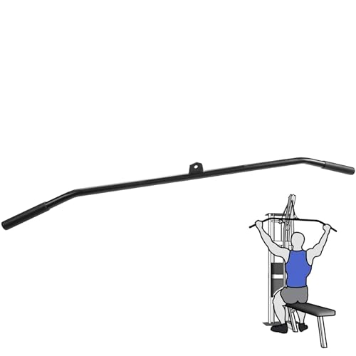 Fitvids Cable Attachment Set 800LB LoadCapacity Tricep Rope, Row Handle, StraightBar, V Bar Commercial Grade Cable MachineAccessories for Home Gym Workouts - size: 1-Piece LAT Bar - Black