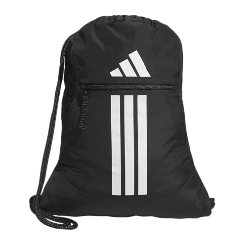 adidas Alliance Sackpack – Drawstring Backpack for Sports, Small Gym Bag, Black/3, OSFA - color: Black/3