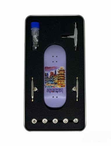 LEEFAI Pro Fingerboard Complete Set Up 34 * 96mm-Maples Wood Deck UV Printing Graphic 4.0 Trucks & 5 Urethane 65d Wheels-Op3ra Oriented Vibes
