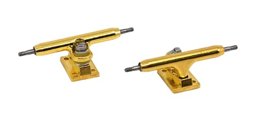 34mm Prodigy Gen2 Pro Fingerboard Trucks - Pro Style Base and Hanger with Custom Pivot Tuning and Pro Duro Bubble Bushings - Gold Colorway - color: Gold, size: 34mm