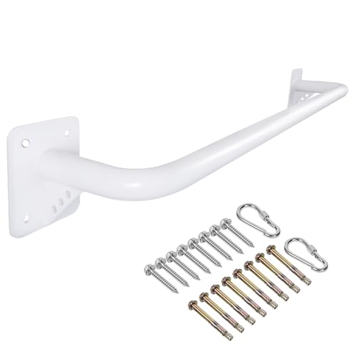 Wall Mounted Doorway Pull Up Bar, Heavy Duty Strength Training Pull-Up Bars for Doorframe, Support Beam or Joist Mount Thick Metal Sturdy Construction Support 500 lbs - color: White