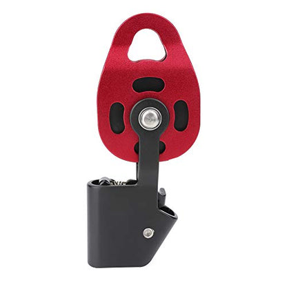 Rock Climbing Pulley, Heavy Duty 4KN Single Rope Pulley Block Aviation Aluminum Pulley Wheel for 8-12mm Rope Lifting Device