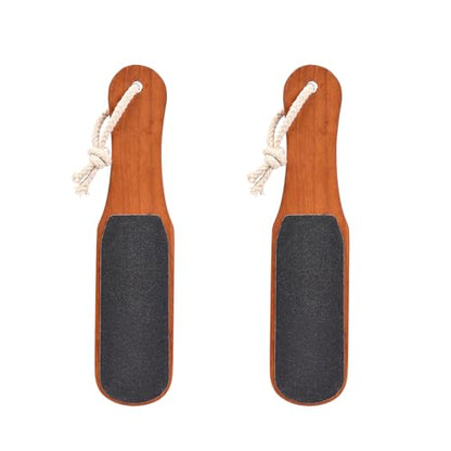 2PCS Foot File Foot Rasp Wooden Handle Pedicure Tool Foot Callus Remover Scrubber Dual-Sides Heel Grater for Dead Skin (1)