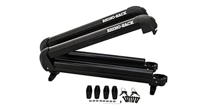Rhino-Rack Carrier for Skis, Snowboards, Fishing Rods, Paddles, Skateboards, Water Skis, Wakeboard & More, Universal Mounting, Easy to Use, Locking, Lightweight & Heavy Duty, Suitable for All Vehicles - style: 20 Inch (4 Skis / 2 Snowboards / 1 Wakeboard)