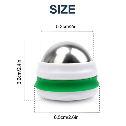 AHIER Cold Massage Roller Ball, Cold Therapy Relief, Free Rolling Removable Gel Ball Deep Tissue Massage Pain Relief, Great Tool for Back/Neck Pain, Muscles Recovery and Inflammation - color: Green White