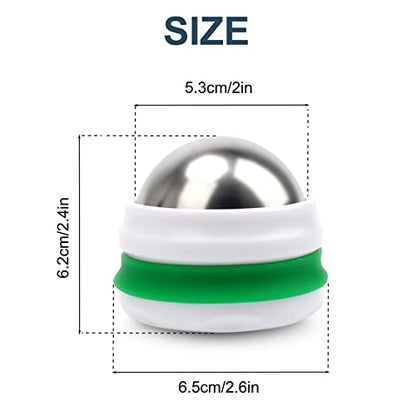 AHIER Cold Massage Roller Ball, Cold Therapy Relief, Free Rolling Removable Gel Ball Deep Tissue Massage Pain Relief, Great Tool for Back/Neck Pain, Muscles Recovery and Inflammation - color: Green White