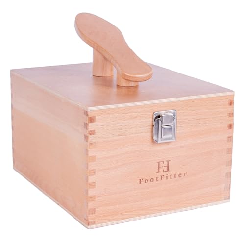 FootFitter Beech Wood Valet Box, Premium Shoe Shine Storage Organizer | Durable Beech Wood Construction with Storage Space for Shoe Care Tools & Attachable Shoe Rest for Cleaning & Polishing - color: Valet Box