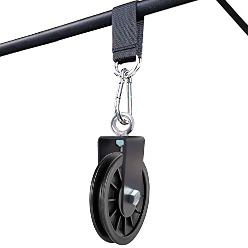 Taeku Cable Pulley, Silence Smooth Detachable Rotation Traction Wheel LAT Pulley System Attachment DIY Lifting Blocks Hoists for Home Projects Clothesline Shop Lifts (4.36in) - color: 4.36in