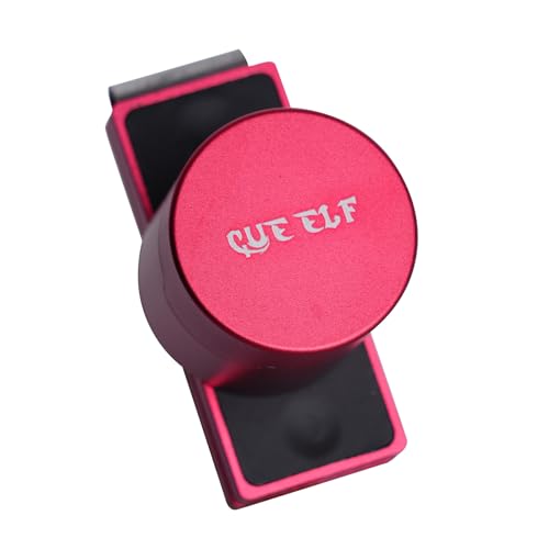 CUEELF Magnetic Pool Chalk Holder, Portable Aluminum Alloy Billiard Chalk Box with Belt Clip & Built-in Hex Wrench, for Most Billiard Chalk (Regular/Square/Round), Snooker & Carom Accessories - color: Red, size: Round