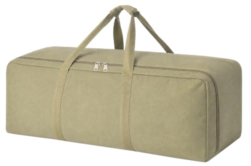 DoYiKe Extra Large Canvas Travel Duffle Bag Heavy Duty, Sports Duffel Camping Tent Storage 100L Armygreen - color: SOArmygreen, size: 100L