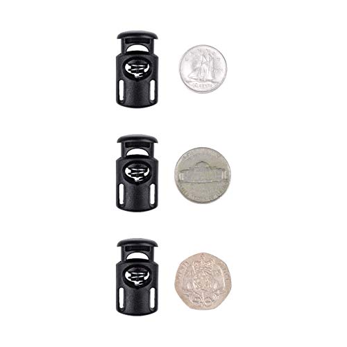DYZD Plastic Cord Locks End Spring Stop Toggle Stoppers Multi-Colour (10PCS, White) - color: White
