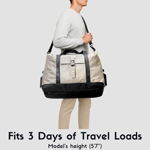 SUNNY BIRD Duffel with Utility Pouch, 40L Weekender Overnight Bag with Shoe Compartment for Travel and Sports (Greenboho) - color: Greenboho