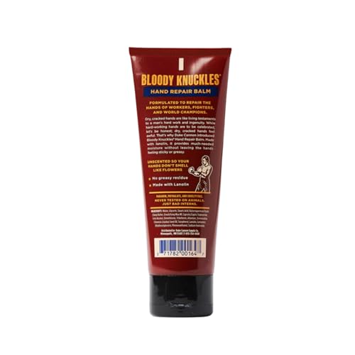 Duke Cannon Bloody Knuckles Hand Repair Balm - Travel Size Tube, 3 oz, Unscented, Non-Greasy Moisturizer for Dry, Cracked Hands (4 Pack) - size: 3 Ounce (Pack of 4)
