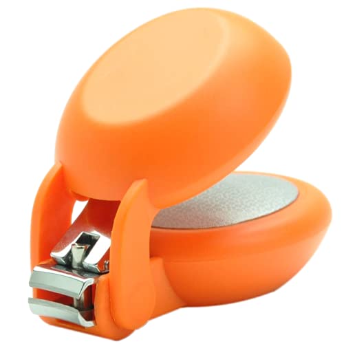 HARAC Special Needs Nail Clippers for Arthritic Hands, Senior and Kids, Adapted Nail Clipper for Fingernail and Thick Toenail, Made in Japan (Orange) - color: Orange
