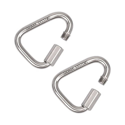 SHONAN 2.9 Inch Delta Quick Link Large Stainless Steel Triangle Quick Links Heavy Duty Triangle Carabiners Marine Grade, 2 Pack, 1535 Lbs Capacity - size: 2.9 Inch, 2 Pack(Marine Grade)