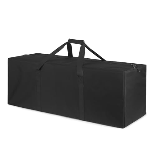 TOPDesign 1-Pack 36 Inch Small Zippered Duffel Bag for Travel Camping Sports Equipment Storage, Waterproof Foldable Luggage Bag with Padded Handles (Black) - color: Black, size: 36 Inches