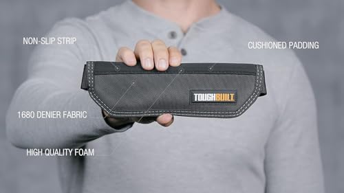 ToughBuilt – Shoulder Strap, Heavy-Duty Adjustable Padded Shoulder Strap with Non-Slip Comfort Pad & Metal Swivel Hooks, Reinforced Webbing for Tool Bags, Totes and Jobsite Gear
