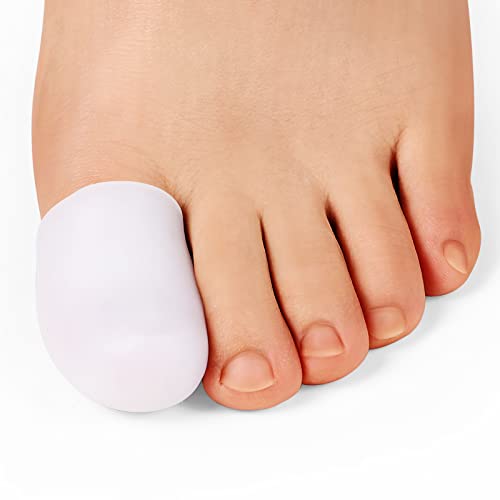 Bukihome Big Toe Protectors 10 ct, Silicone Toe Caps to Cushion Toe Blister, Corn, Callus, Great for Running, Walking, Stop Toe Pain (Large, White) - color: White, size: Large