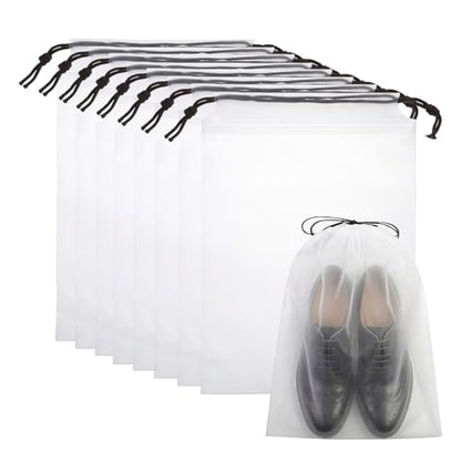 Drawstring Shoe Bags Shoe Bags for Packing, Storage Reusable Waterproof Shoe Organizers for Sneakers & Clothes, Translucent Travel Bags for Men Women (8 Pack) - size: 8 Pack