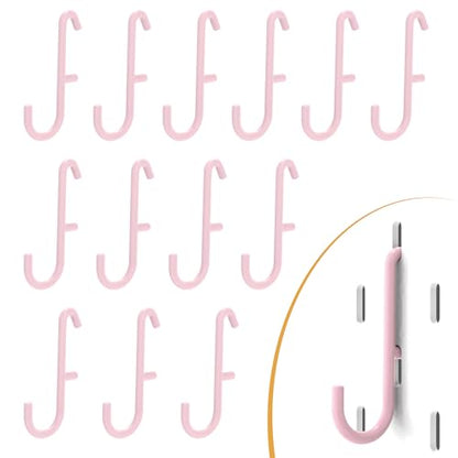 Pink Pegboard S Hooks for IKEA SKADIS, 16 Pack | Compatible with IKEA SKADIS Pegboard, Rust Resistant Steel Hooks, 18 lb Load Capacity for Kitchen, Office, Craft - style: Pink S Hook