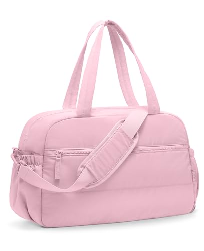 Gym Bag for Women, Travel Duffle Bags with Wet Pocket, Lightweight Carry on Bag Overnight Weekender Duffel Bag, Water Resistant (Bright Pink) - color: Bright Pink