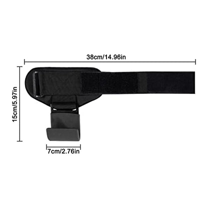 Weight Lifting Hand Grip, Adjustable Fastener Palms Protection Steel Hook Heavy Duty Lifting Grip Anti Slip Versatile Thick Webbing for Workout (Black)