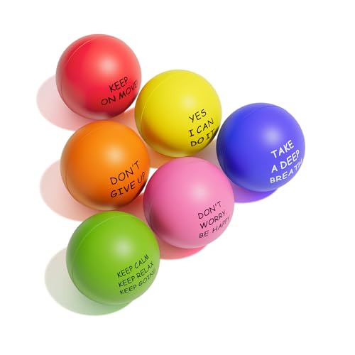 KDG Motivational Stress Balls(6 Pack) for Kids and Adults,Stress Relief Ball with Quetos to Rrelieve Anxiety and Manage Anger - color: 6 Pack