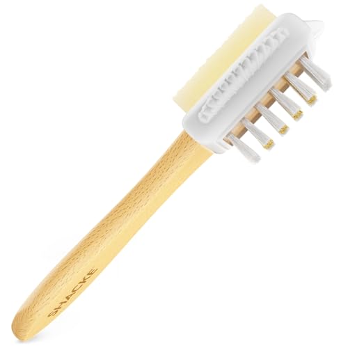 Suede Brush with Top Eraser – Suede & Nubuck Cleaner for Shoes | Suede Eraser Rubs Out Dry Stains & Scuffs - Brush Restores the Nap — The 2-Step Suede Shoe Cleaner for Boots, Purses, Jackets - size: 4 - Brush w/ Top Eraser