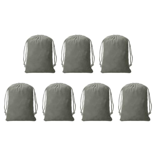 Drawstring Dice Bag 3.54" x 4.72" Durable Flocking Cloth Tarot Card Bag Perfect for Dice Storage & Jewelry & Chess & Cosplay Coin & Board Gaming Accessories (Gray, 7pcs) - color: Gray, size: 3.54"x4.72"