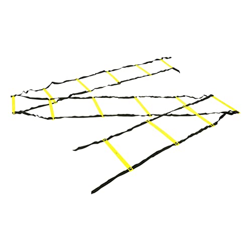 banapoy Agility Ladder, 14 Rung Fixed Distance 7M Speed Ladder, PP Material Training Equipment with Angle Marks and Lightweight Non Slip Design for Soccer Football Fitness Coaches Athletes - color: Yellow