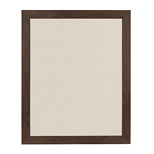 DesignOvation Beatrice Framed Linen Fabric Pinboard, 23x29, Walnut Brown - color: Walnut Brown, size: 29" x 23"