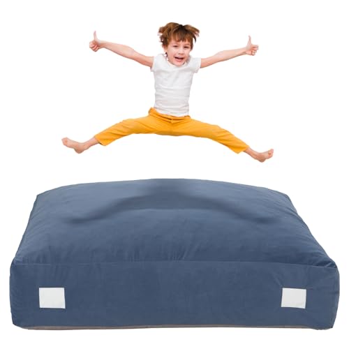 whiffee Upgraded Crash Pad for Kids Sensory with Handle,Soft Foam Blocks - Crash Pads for Autistic Children Indoor Jump Climb, Kids Autism Sensory Crash Mat with Anti-Slip Washable Cover - size: 3FT x 4FT