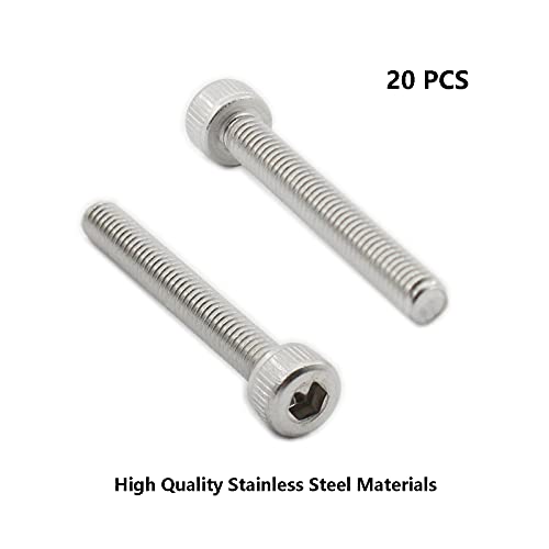 20 PCS Socket Head Cap Screws, TTZEZE 304 Stainless Steel Metric Machine Bolts Hex Socket Screw, Socket Drive Bright Finish Full Machine Threads for Shelf Chair Desk Install Repair (M4x30mm) - color: M4, size: 30mm