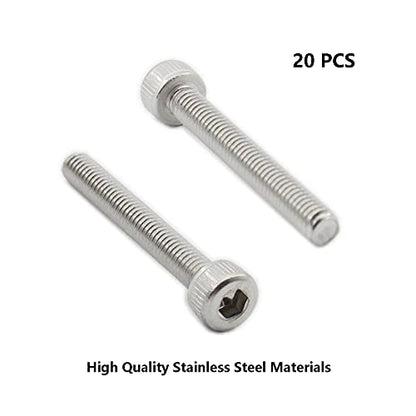 20 PCS Socket Head Cap Screws, TTZEZE 304 Stainless Steel Metric Machine Bolts Hex Socket Screw, Socket Drive Bright Finish Full Machine Threads for Shelf Chair Desk Install Repair (M4x30mm) - color: M4, size: 30mm