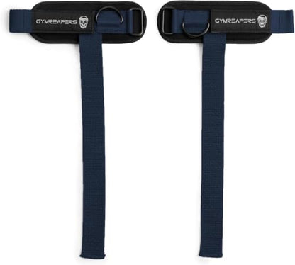 Gymreapers GripLink Lifting Straps – Heavy Duty D-Ring Weight Lifting Wrist Straps with Anti-Slip Silicone Grip Beads, Adjustable Support for Deadlifts, Powerlifting, Cable Machines & Gym Training - color: Navy