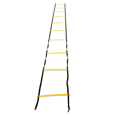 Speed Training Ladder, Portable Footwork Exercise Tackle for Football Soccer Sports (5.5m10 - Rung-Yellow)