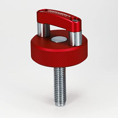 ROCKWORKX Billet Aluminum JKU Hard Top Quick Removal Fastener Thumb Screw, Integrated D Ring - color: Red