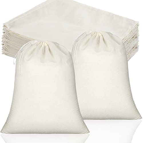 Tatuo 50 Pcs 10 x 12 Inches Muslin Cotton Drawstring Bags Canvas Linen Sachet Bag Reusable Empty Gift Pouch for Party Home Supplies - size: 10 x 12 Inch (Pack of 50)