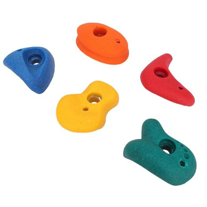 SUNGOOYUE 5 Pcs Climbing Holds, Colorful Resin Wall Grips with Mounting Hardware for Kids Indoor Outdoor Play