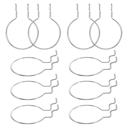 VALICLUD 10pcs Silver Metal Pegboard Hooks Round Ring, Hole Board Storage Accessories for Garage and Craft Room, Heavy-Duty Hanging Board Tool Hangers