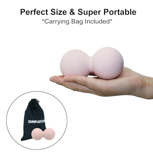 Hard Peanut Massage Ball, Double Ball Peanut Roller, 4.7″×2.4″, Pink | Mobility Massager Tool for Deep Tissue Physical Therapy Myofascial Release Trigger Point Muscle Relax Pain Relief Acupressure - color: Pink