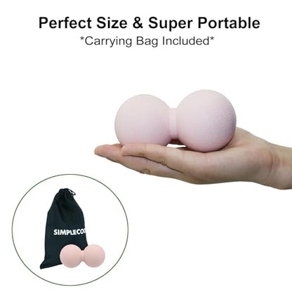 Hard Peanut Massage Ball, Double Ball Peanut Roller, 4.7″×2.4″, Pink | Mobility Massager Tool for Deep Tissue Physical Therapy Myofascial Release Trigger Point Muscle Relax Pain Relief Acupressure - color: Pink