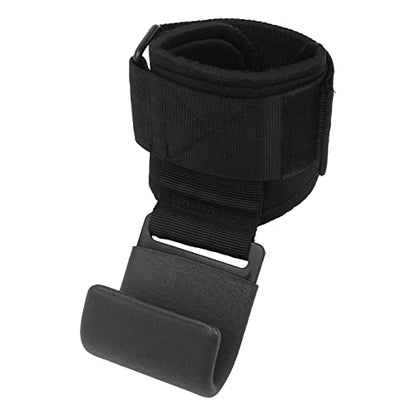 Weight Lifting Hand Grip, Adjustable Fastener Palms Protection Steel Hook Heavy Duty Lifting Grip Anti Slip Versatile Thick Webbing for Workout (Black)