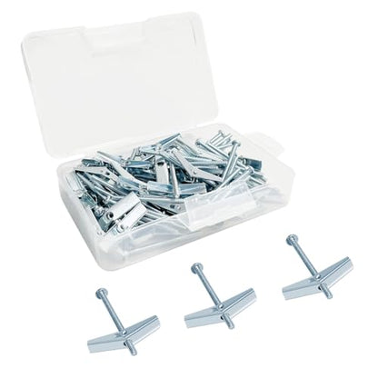 1/8X2-Inch Toggle Bolt and Wing Nut for Hanging Heavy Items on Drywall (50 Pack) - size: 1/8x2inch-50pcs