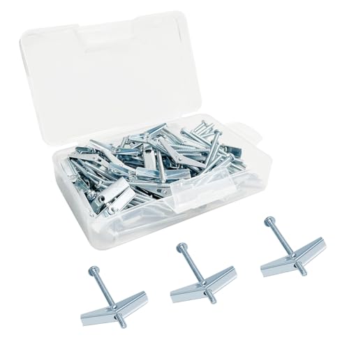 1/8X2-Inch Toggle Bolt and Wing Nut for Hanging Heavy Items on Drywall (50 Pack) - size: 1/8x2inch-50pcs