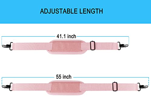 Shoulder Strap, Durable 55" Universal Replacement Laptop Shoulder Strap, Adjustable Comfortable Belt with Metal Hooks for Briefcase, Computer Messenger Bag, Laptop Case Luggage/Duffel/Camera, (Pink) - color: Pink
