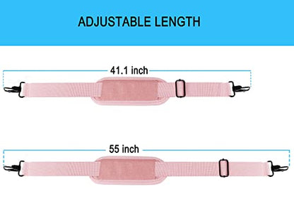 Shoulder Strap, Durable 55" Universal Replacement Laptop Shoulder Strap, Adjustable Comfortable Belt with Metal Hooks for Briefcase, Computer Messenger Bag, Laptop Case Luggage/Duffel/Camera, (Pink) - color: Pink