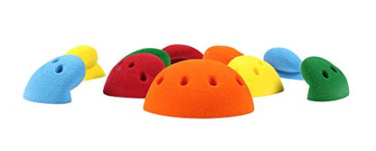 Atomik Climbing Holds Set of 10 Large Screw-on Simple Jugs in Assorted Bright Tones